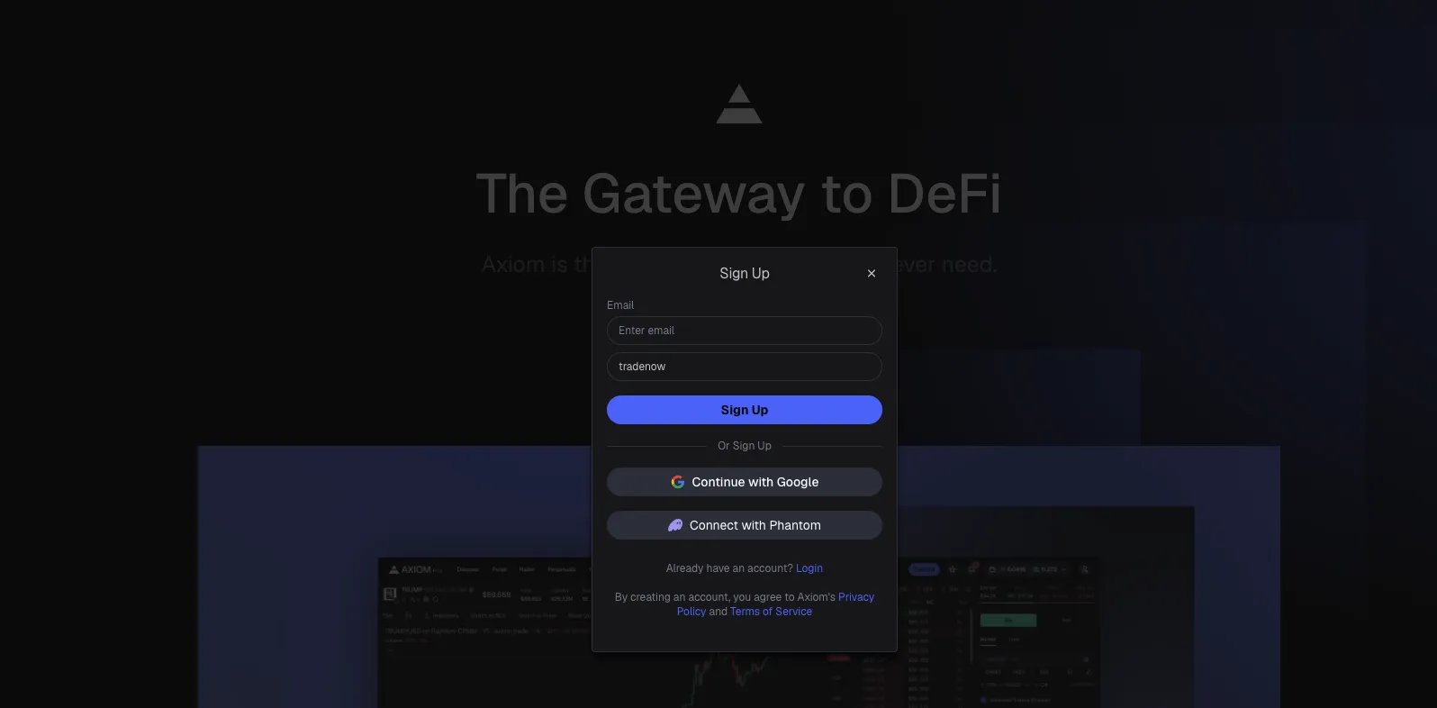 Axiom Trade invite code: Use the code in 4 steps